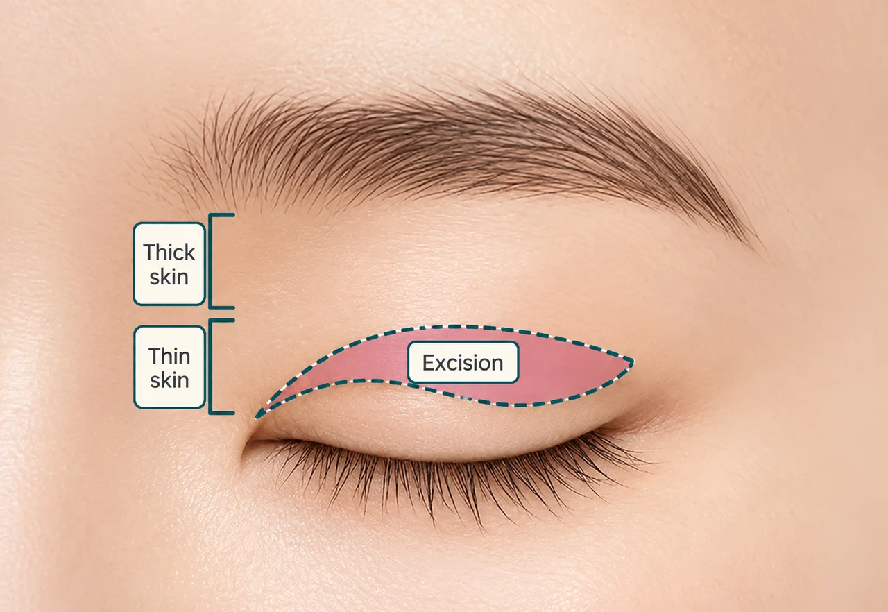 Preserving the eyelid crease