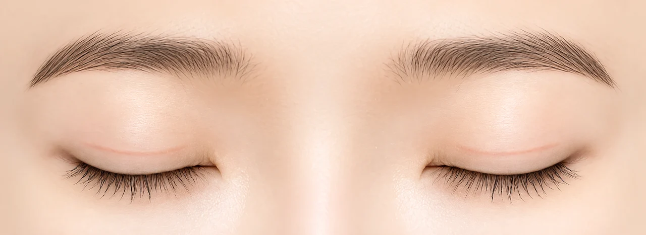 Closed-eyelid crease comparison
