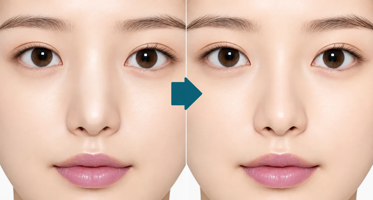 내측절골술 — 코의 안쪽 점막으로 접근하여 코뼈를 절골합니다. 이 외에 심한 매부리코, 휜코의 경우에는 외측절골과 내측절골을 동시에 진행합니다.
