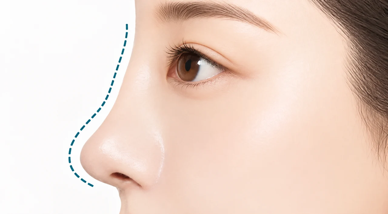 Curved nasal profile