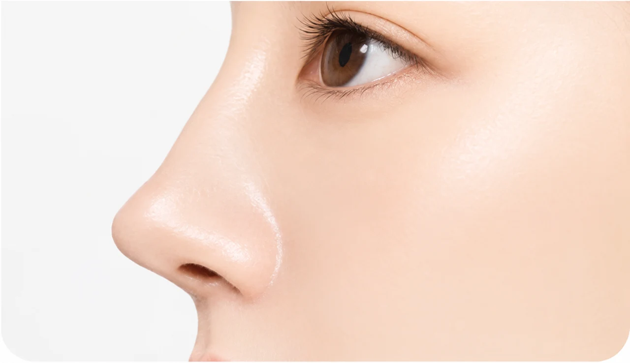Upturned nasal tip